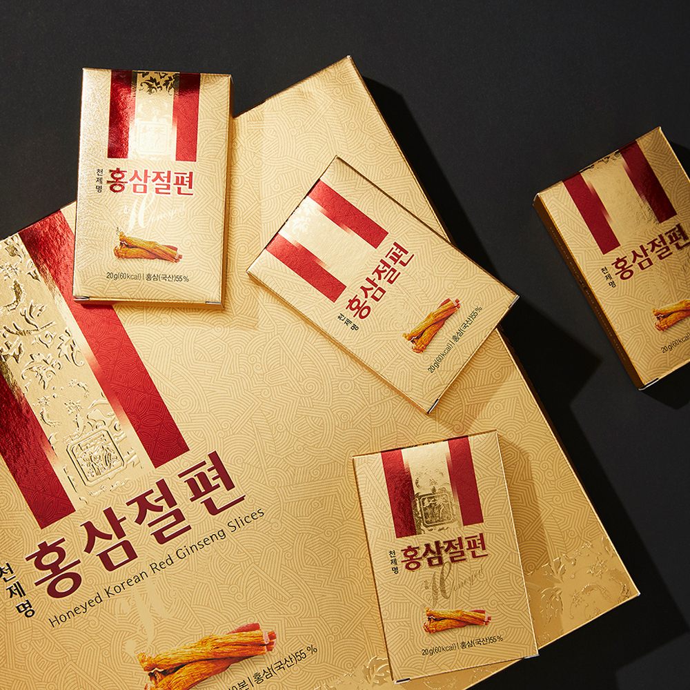[천제명] 6년근 홍삼선물 홍삼절편 (20g x 10팩)+쇼핑백