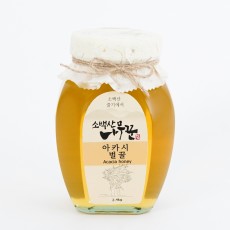 [소백산나무꾼벌꿀]소백산 자락에서 생산한 천연 아카시벌꿀2.4kg,무설탕 벌꿀