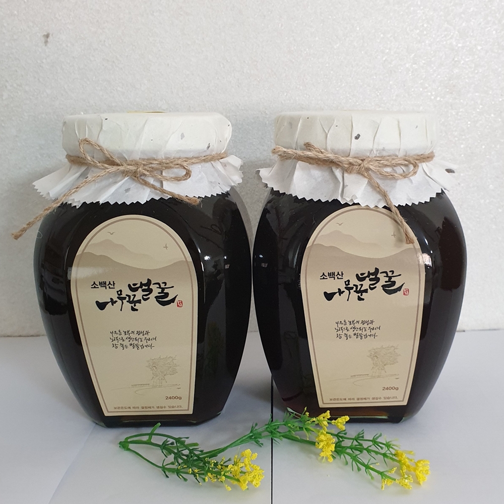 [소백산나무꾼벌꿀]소백산 자락에서 생산한 천연 밤꿀2.4kg,무설탕 벌꿀